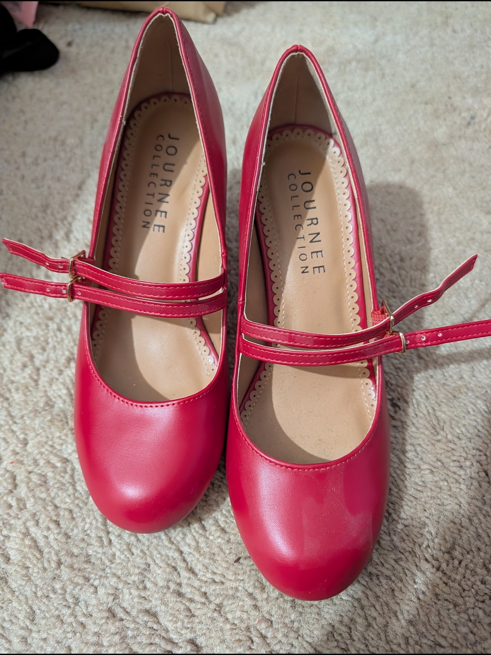 Journee Collection Red Mary Jane Flats
